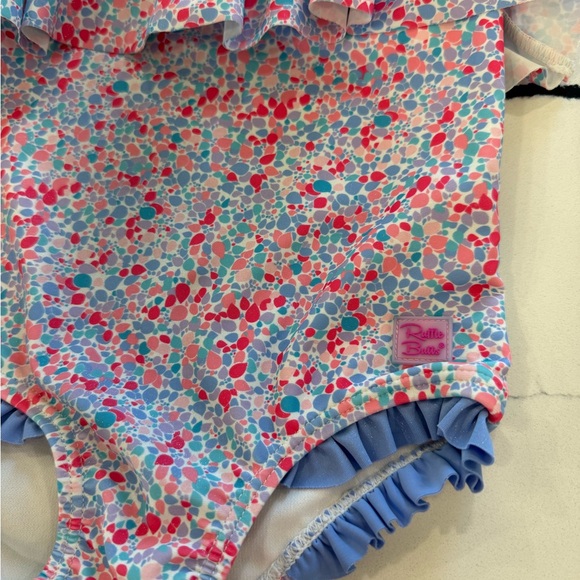 Ruffle butts baby Girls Floral Ruffle One-Piece Swimsuit - Pink/Blue - Picture 2 of 4